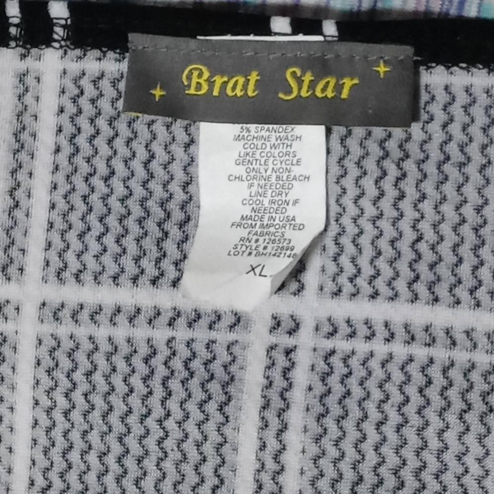 Brat Star black with white strips dress size XL - Picture 4 of 4